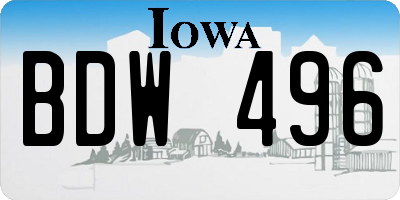 IA license plate BDW496