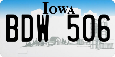 IA license plate BDW506
