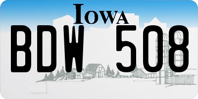 IA license plate BDW508