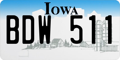 IA license plate BDW511