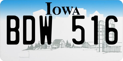 IA license plate BDW516