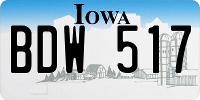 IA license plate BDW517
