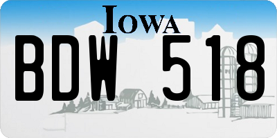 IA license plate BDW518