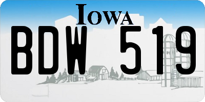 IA license plate BDW519