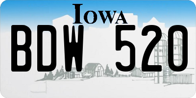 IA license plate BDW520