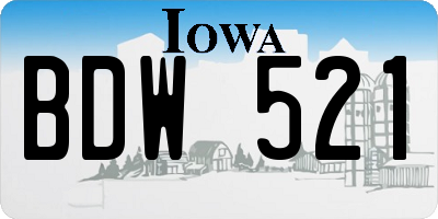 IA license plate BDW521