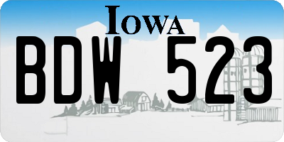 IA license plate BDW523