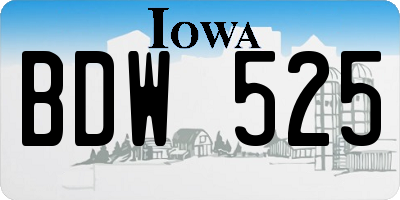 IA license plate BDW525