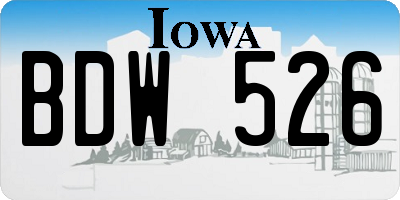 IA license plate BDW526