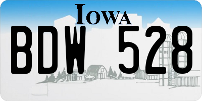 IA license plate BDW528