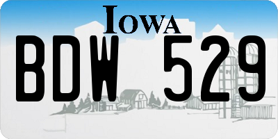 IA license plate BDW529