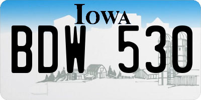 IA license plate BDW530