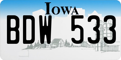 IA license plate BDW533