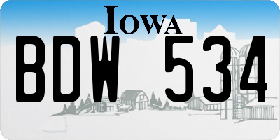 IA license plate BDW534