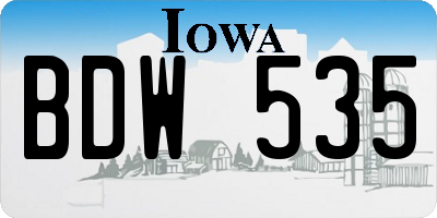 IA license plate BDW535