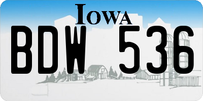 IA license plate BDW536