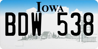 IA license plate BDW538