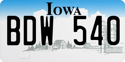 IA license plate BDW540