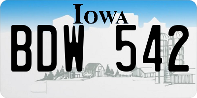 IA license plate BDW542