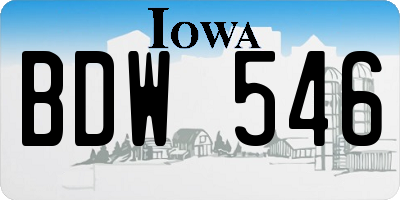 IA license plate BDW546