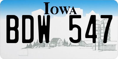 IA license plate BDW547