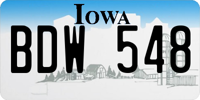 IA license plate BDW548
