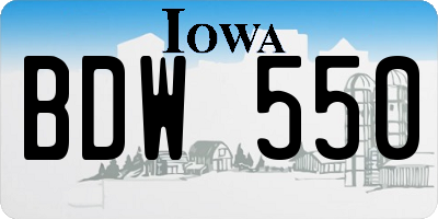 IA license plate BDW550