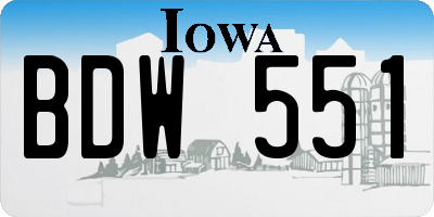 IA license plate BDW551