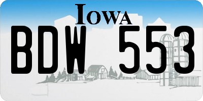 IA license plate BDW553