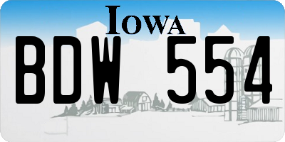 IA license plate BDW554