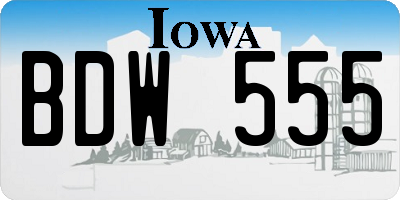 IA license plate BDW555