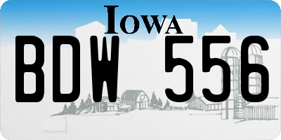 IA license plate BDW556