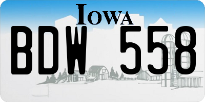 IA license plate BDW558