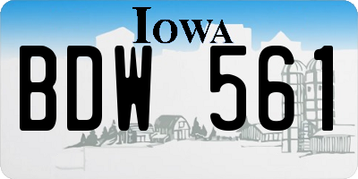 IA license plate BDW561