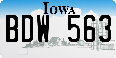 IA license plate BDW563