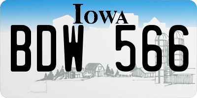 IA license plate BDW566