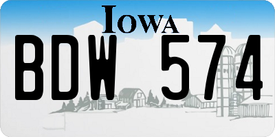 IA license plate BDW574