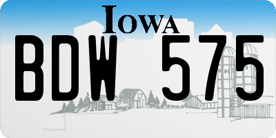 IA license plate BDW575