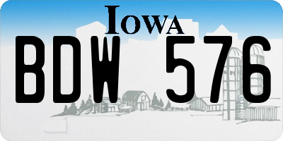 IA license plate BDW576