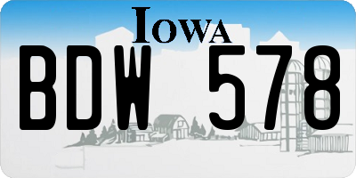 IA license plate BDW578