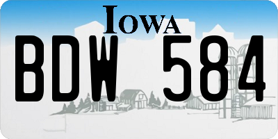 IA license plate BDW584
