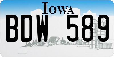 IA license plate BDW589