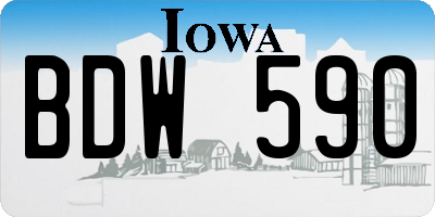 IA license plate BDW590