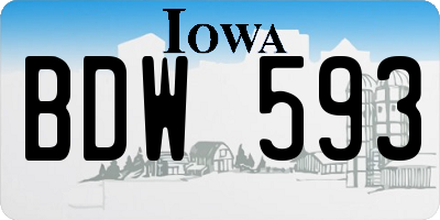 IA license plate BDW593