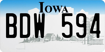 IA license plate BDW594