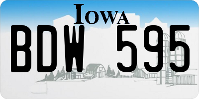 IA license plate BDW595