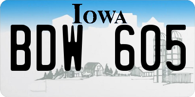 IA license plate BDW605