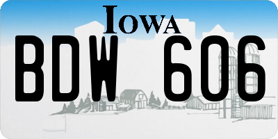 IA license plate BDW606