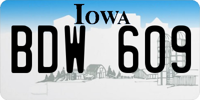 IA license plate BDW609