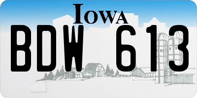 IA license plate BDW613